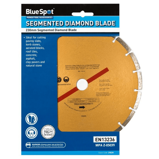 Blue Spot Angle Grinder Segmented Diamond Blade 9in - 230mm