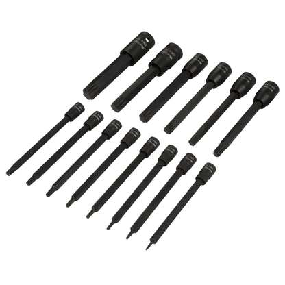 Blue Spot Extra Long Impact Torx Driver Bit Sockets - 15 Piece