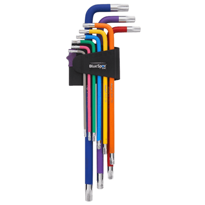 Blue Spot Extra Long Tamper Torx Key Set T10-T50 - 9 Piece