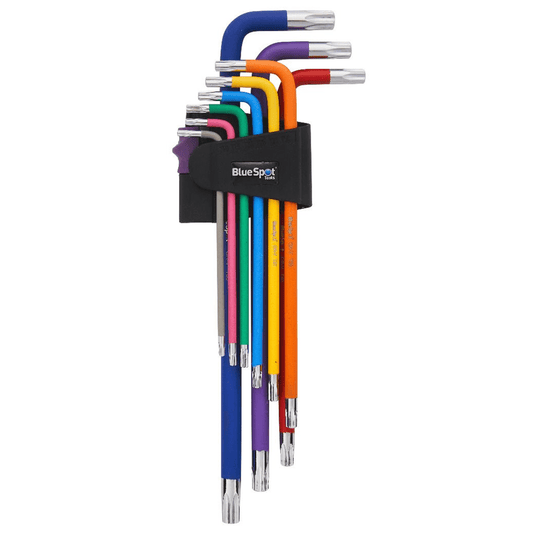 Blue Spot Extra Long Tamper Torx Key Set T10-T50 - 9 Piece
