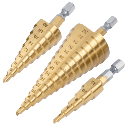 Blue Spot HSS Step Drill Set 4-12mm 4-20mm 4-32mm - 3 Piece