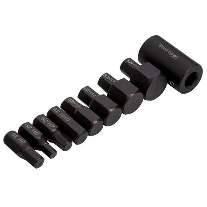 Blue Spot Impact Hex Bits 1/2in Drive 6-19mm - 9 Piece Set