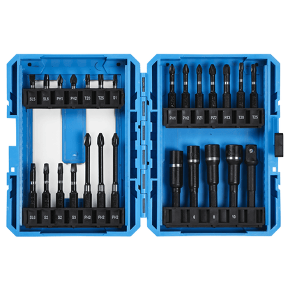 Blue Spot Impact Screwdriver and Nut Driver Bits Set - 26 Piece