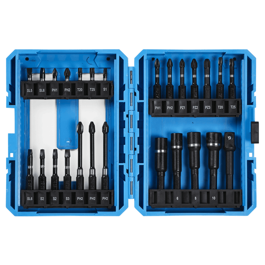 Blue Spot Impact Screwdriver and Nut Driver Bits Set - 26 Piece