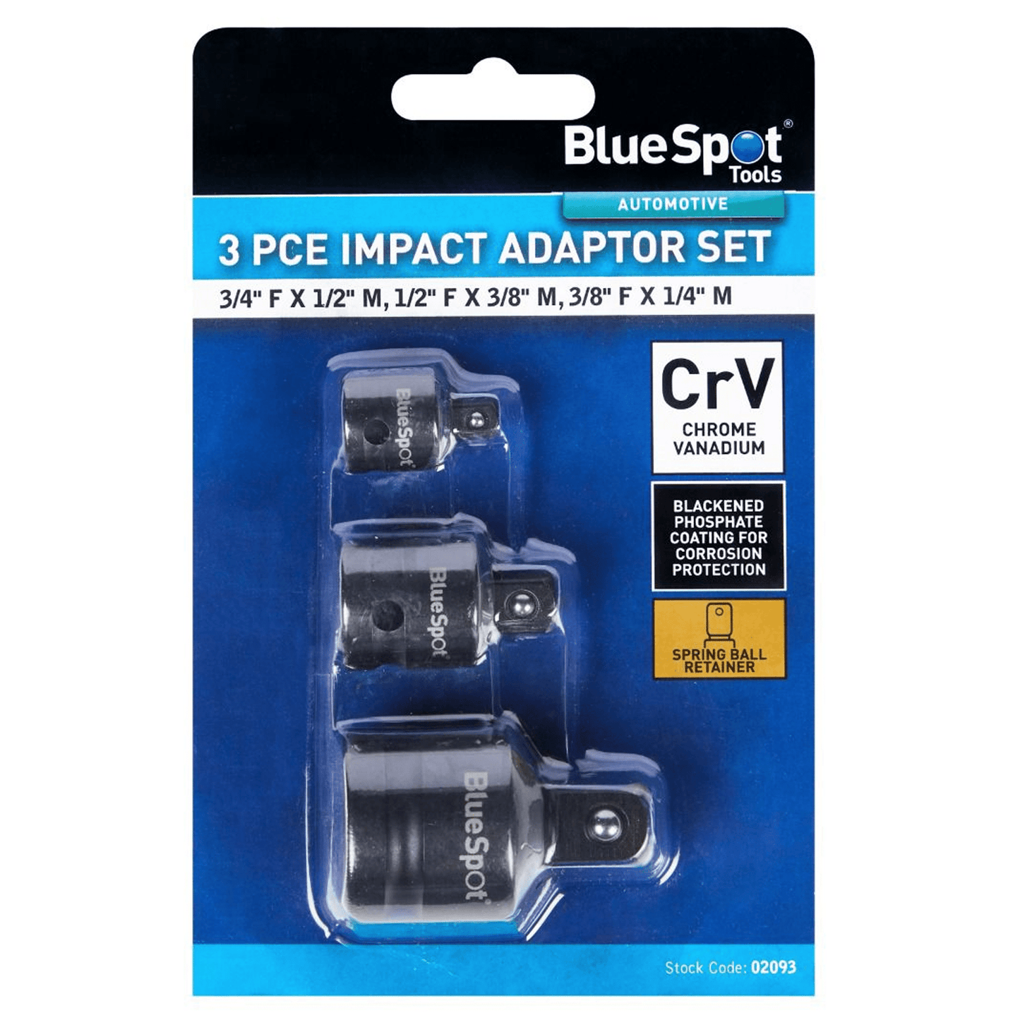 Blue Spot Impact Socket Adaptor Set 3 Piece.