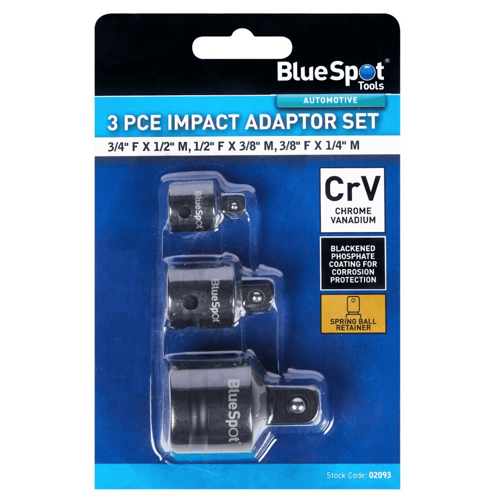 Blue Spot Impact Socket Adaptor Set 3 Piece.