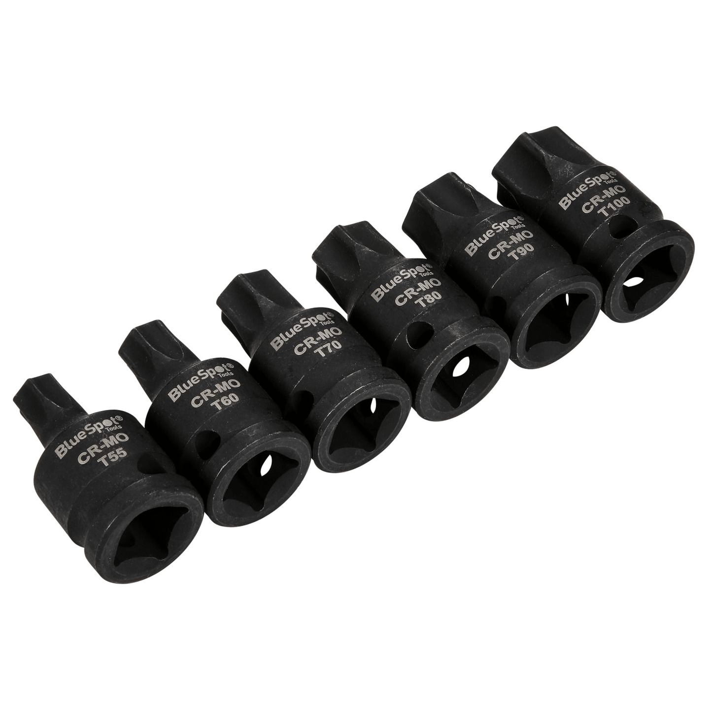 Blue Spot Impact Torx Bit Set 1/2in Drive T55 T60 T70 T80 T90 T100 - 6 Piece