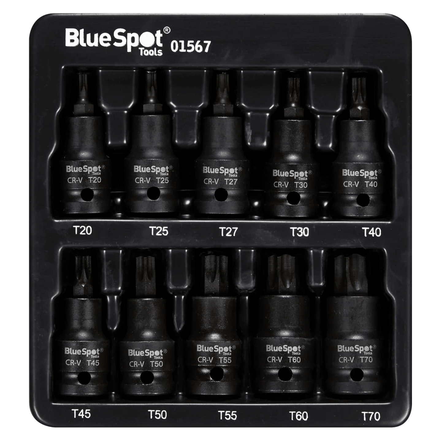 Blue Spot Impact Torx Bit Sockets 1/2 Drive - T20-T70