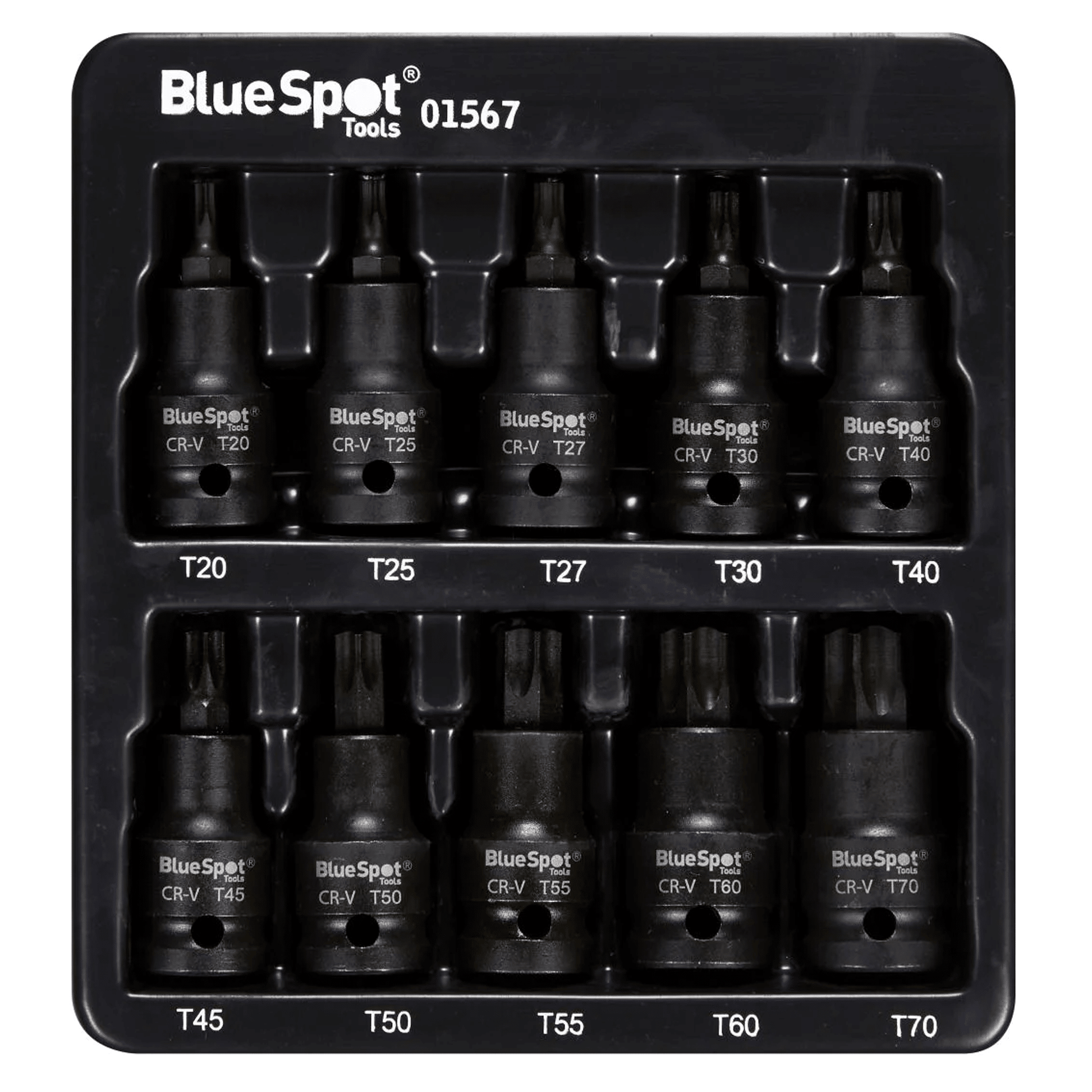 Blue Spot Impact Torx Bit Sockets 1/2 Drive - T20-T70