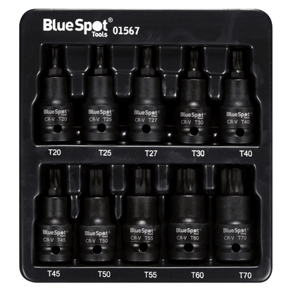 Blue Spot Impact Torx Bit Sockets 1/2 Drive - T20-T70