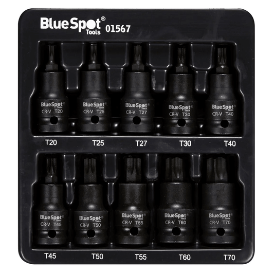 Blue Spot Impact Torx Bit Sockets 1/2 Drive - T20-T70