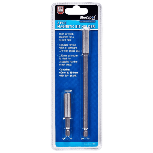 Blue Spot Magnetic Bit Holder Extension Bar Set 2 Piece 60mm and 150mm