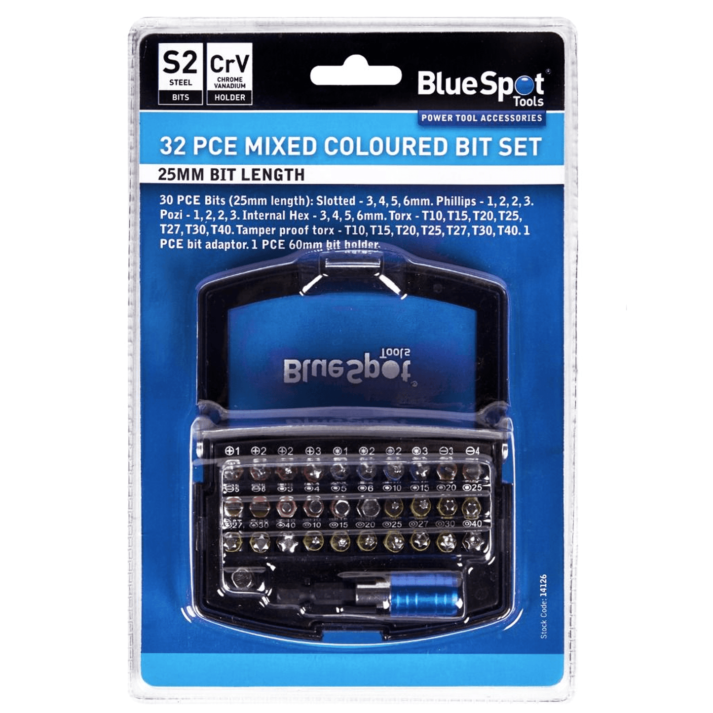 Blue Spot Mixed Bit Set - 32 Piece in Storage Case