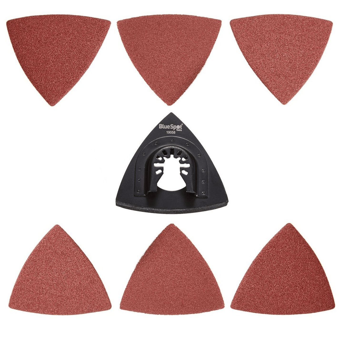 Blue Spot Multi-Tool Sanding Plate and 6 Assorted Sanding Sheets