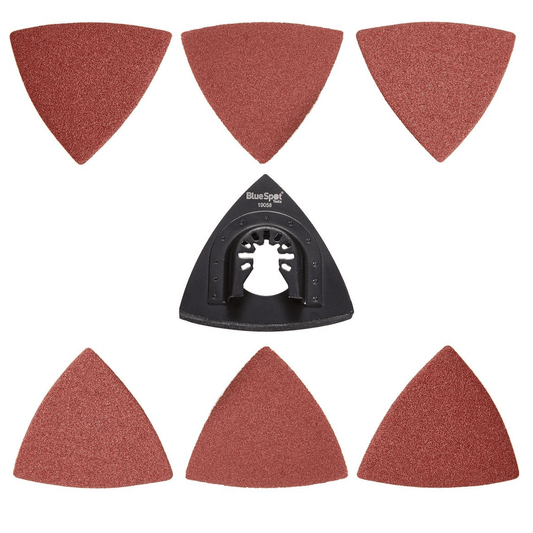 Blue Spot Multi-Tool Sanding Plate and 6 Assorted Sanding Sheets