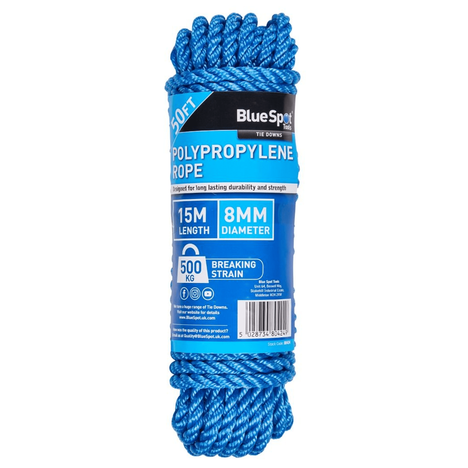 Blue Spot Polypropelene Rope 8mm - 15 Metre