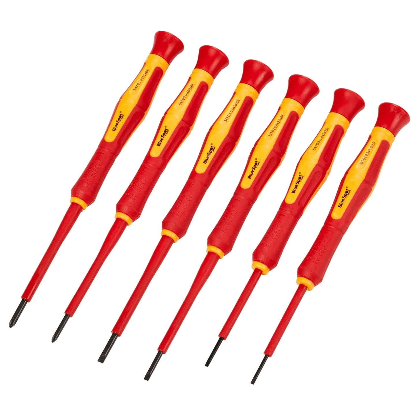 Blue Spot Precision VDE Screwdriver Set Phillips and Slotted - 6 Piece