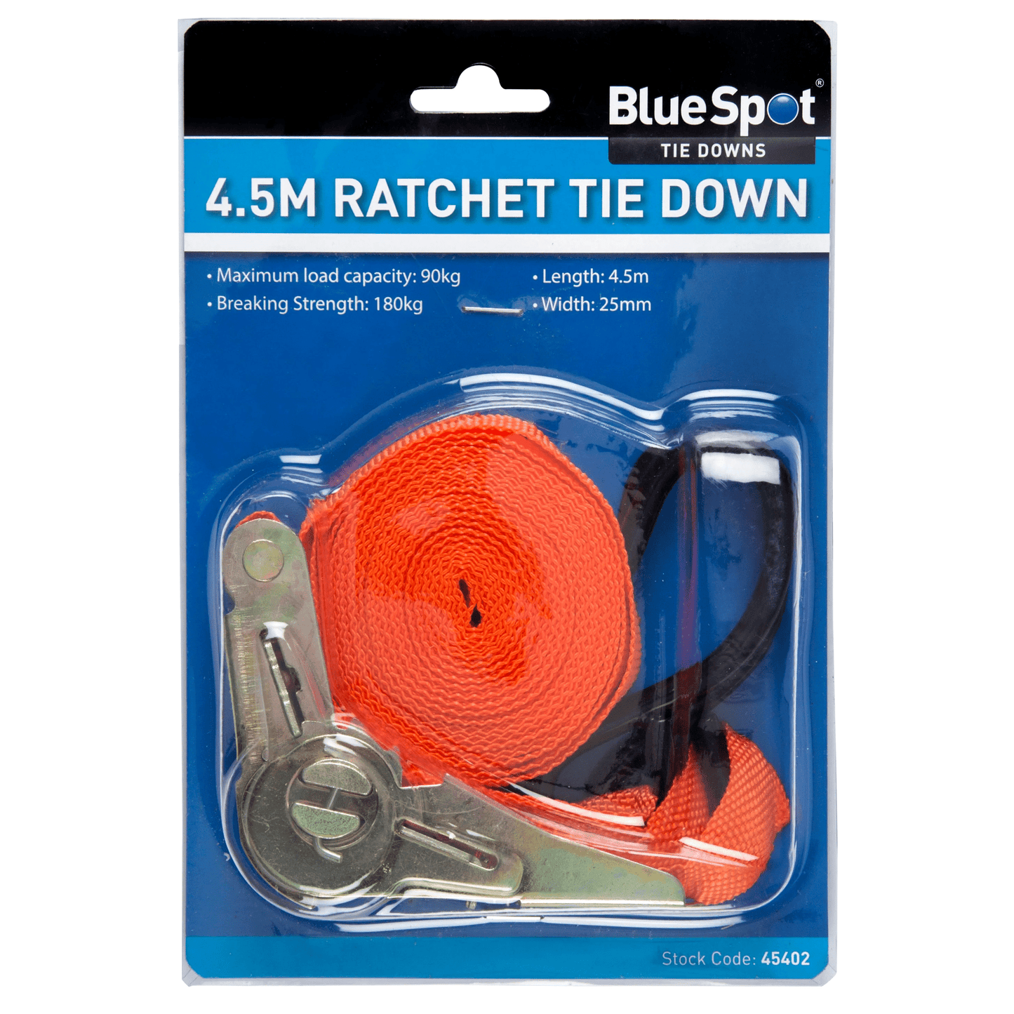Blue Spot Ratchet Tie Down Cargo Strap 4.5m x 25mm