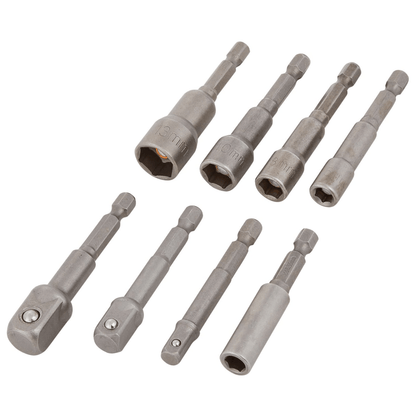 Blue Spot Socket Adaptor And Nut Driver Set - 8 Piece