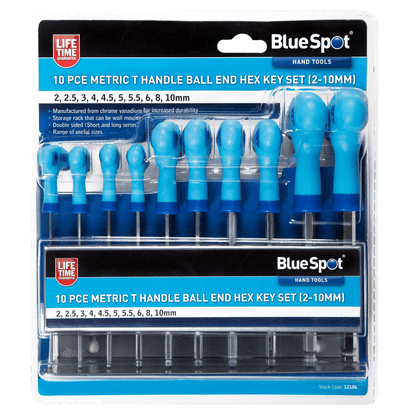 Blue Spot T Handle Ball End Hex Key Set - 10 Piece 2-10mm