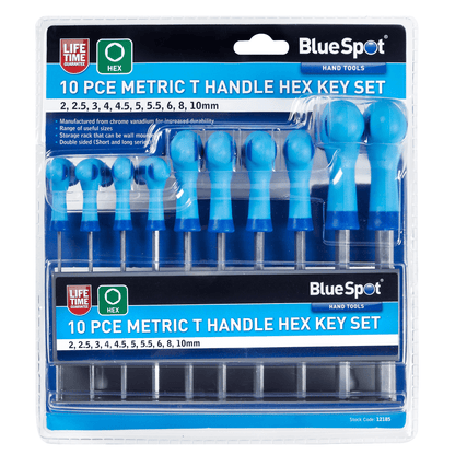 Blue Spot T Handle Hex Key Set - 10 Piece 2-10mm