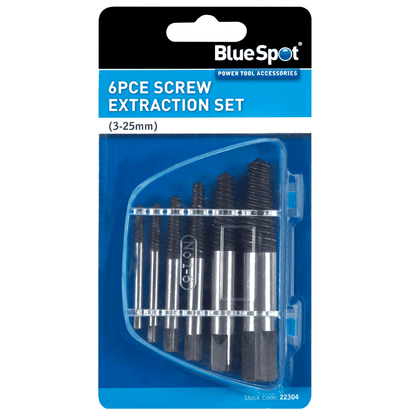 Blue Spot Tools 6 Piece Screw Extracting Set 3-25mm in Storage Case