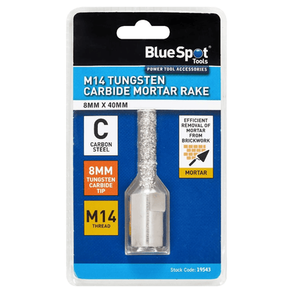 Blue Spot Tungsten Carbide Mortar Rake - M14 x 8mm 19543