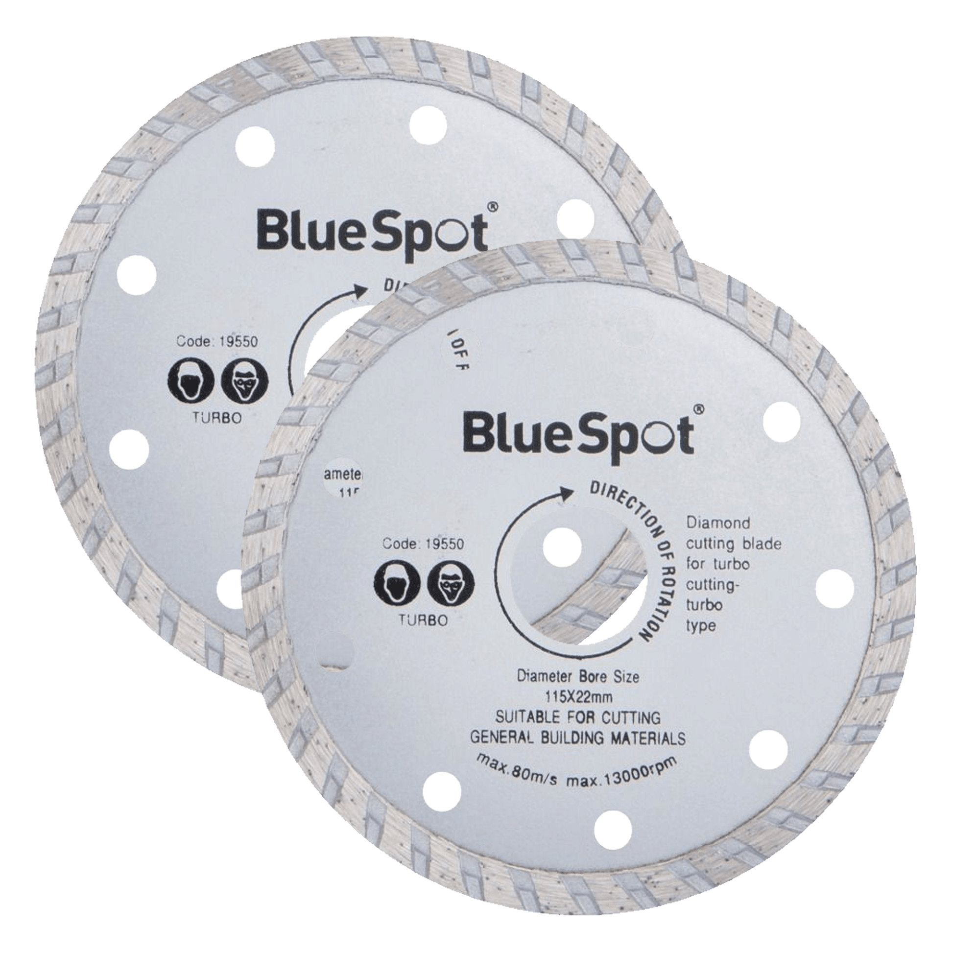 Blue Spot Turbo Diamond Cutting Discs - 2 Piece