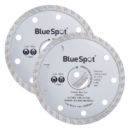 Blue Spot Turbo Diamond Cutting Discs - 2 Piece