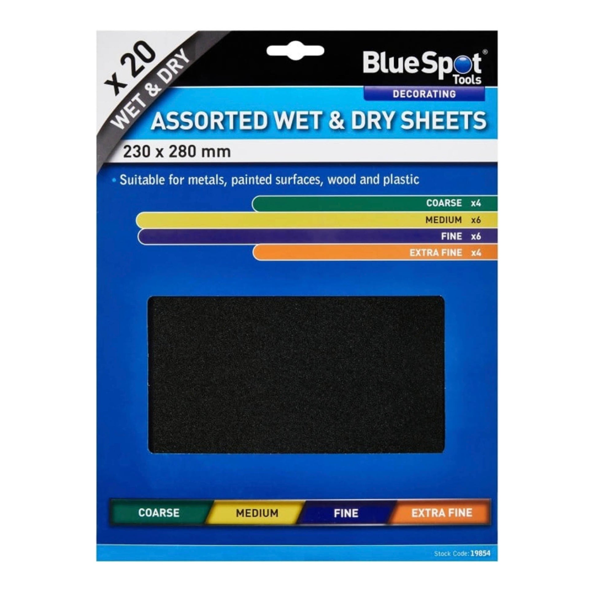 Bluespot Assorted Wet & Dry Sheets - 20 Pack - Transtools Online