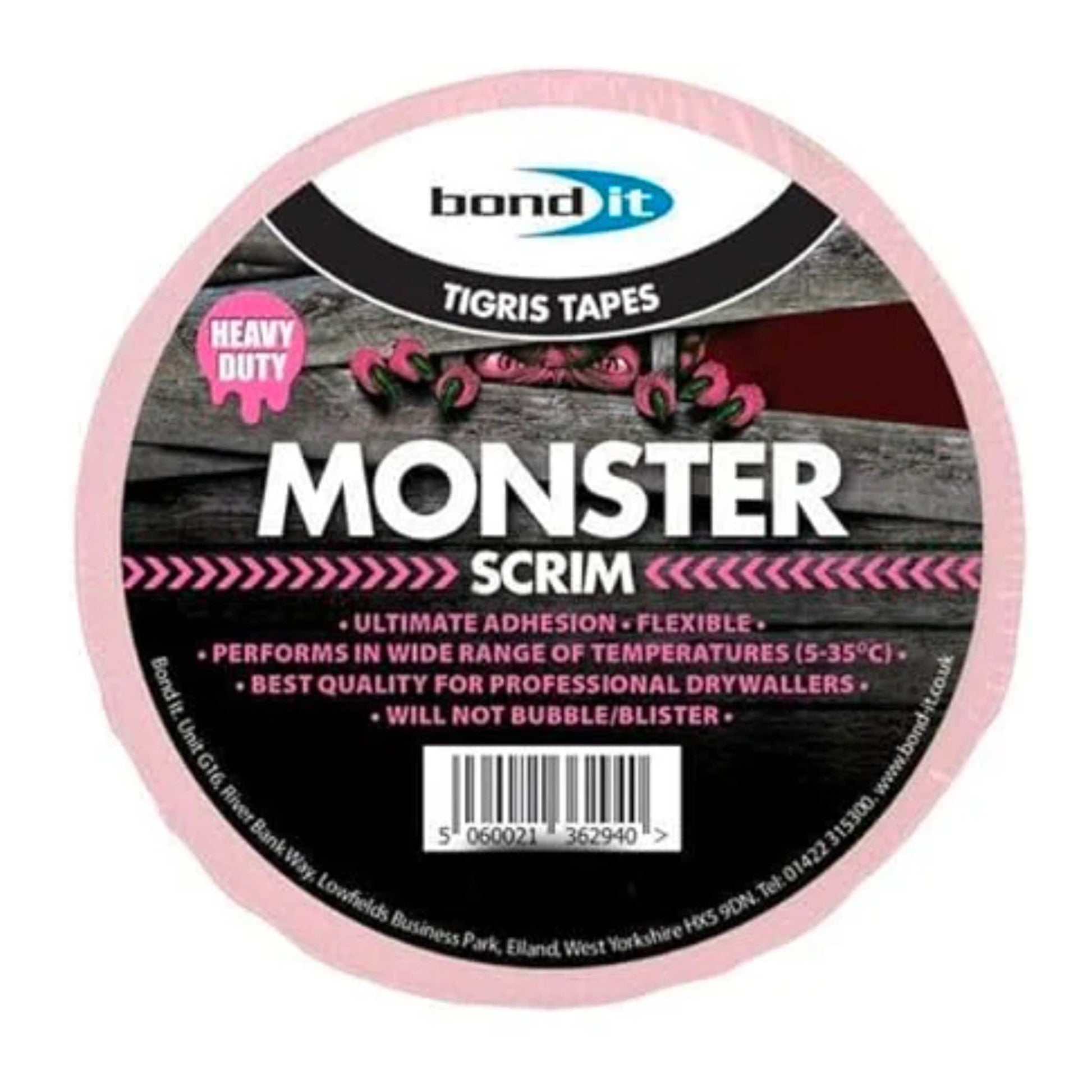 BOND - IT MONSTER PINK SCRIM CLOTH TAPE - 100MM X 90 METRE - Transtools Online