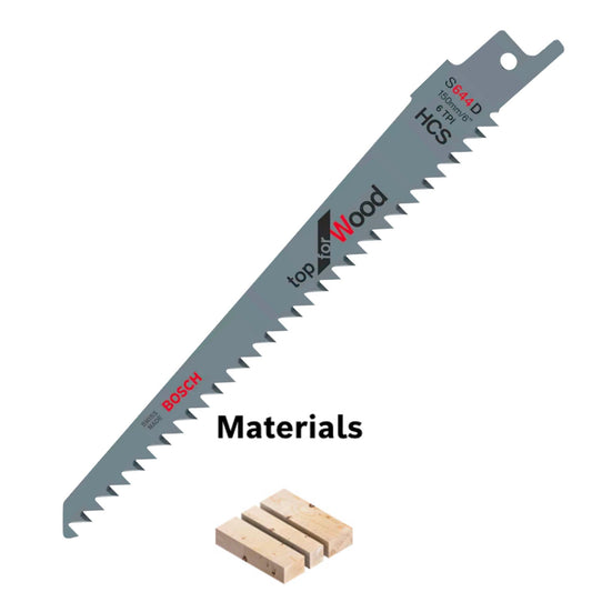 BOSCH S644D RECIPROCATING WOOD SAW BLADE - 5 PACK - Transtools Online