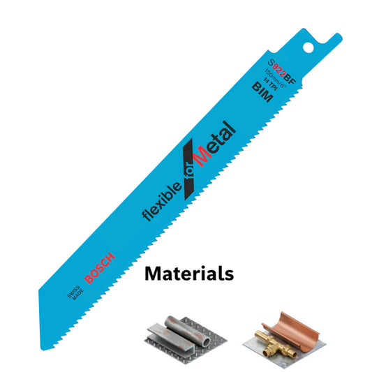 BOSCH S922BF RECIPROCATING SAW BLADE METAL 150MM - 5 PACK - Transtools Online