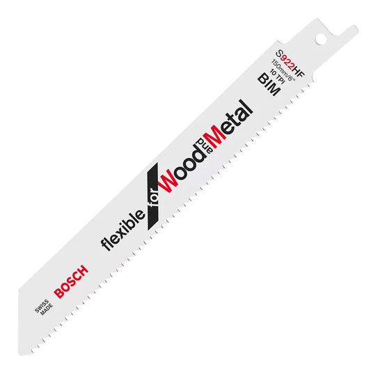 Bosch S922HF Reciprocating Saw Blades Wood And Metal 150mm 5 Pack