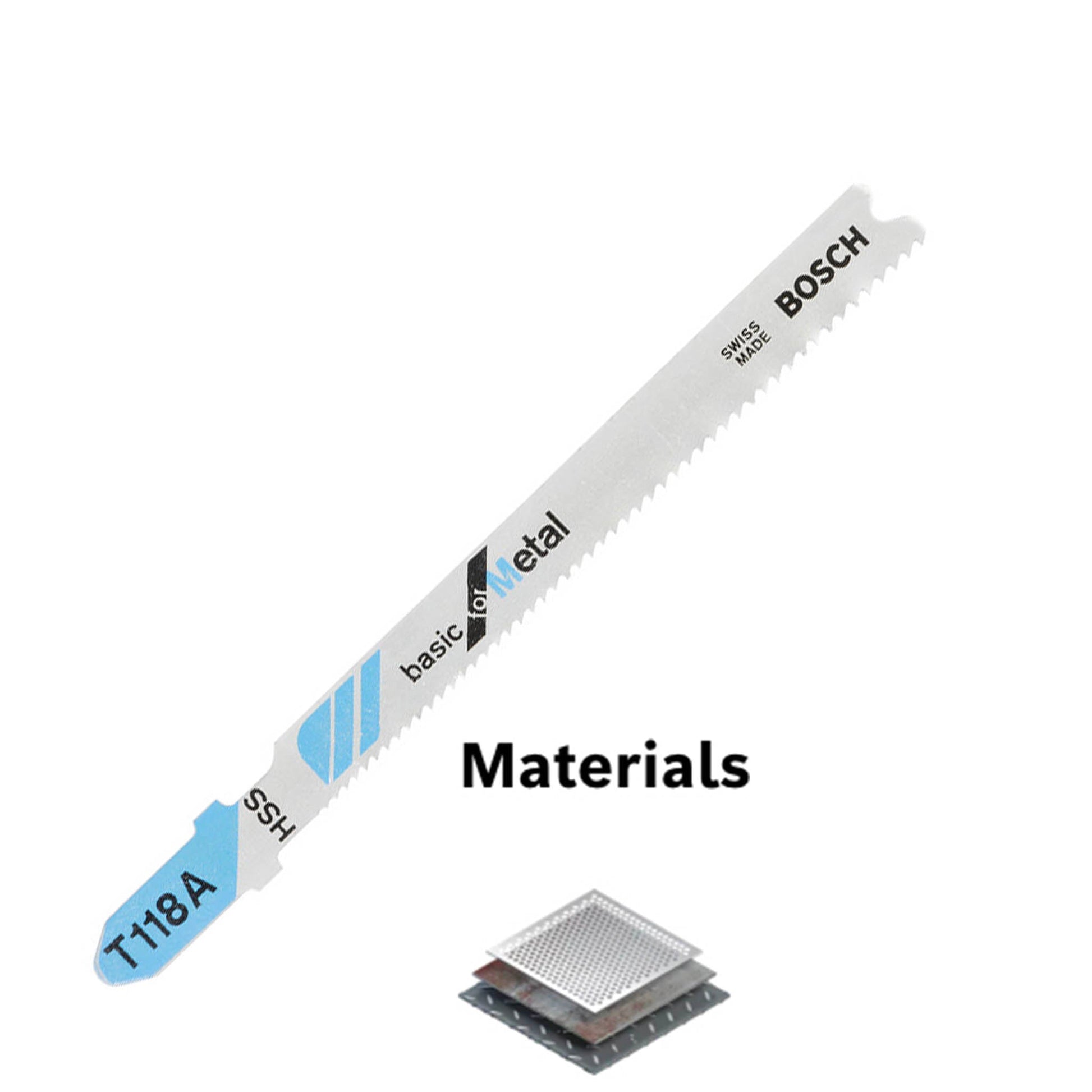 BOSCH T118A METAL JIGSAW BLADES - 5 PACK - Transtools Online