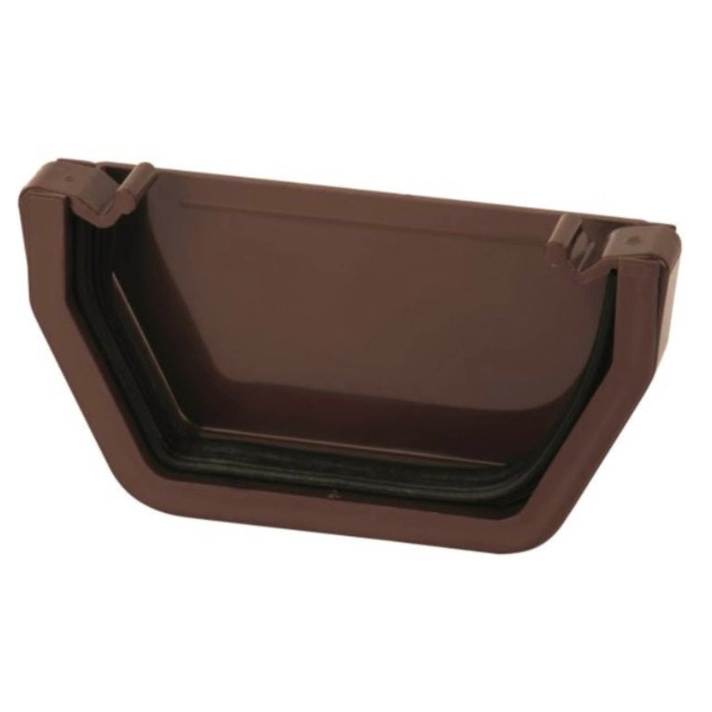 Brown Square Gutter External Stop End - Transtools Online