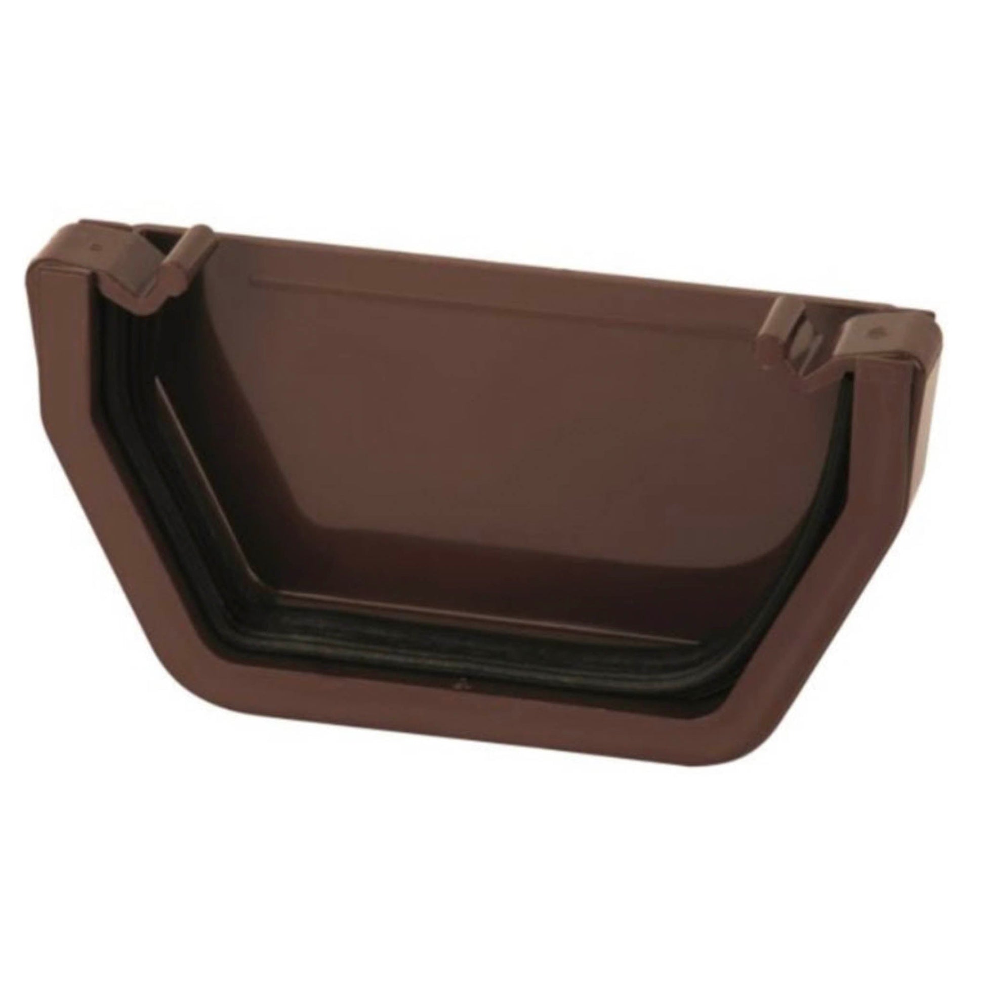 Brown Square Gutter External Stop End - Transtools Online
