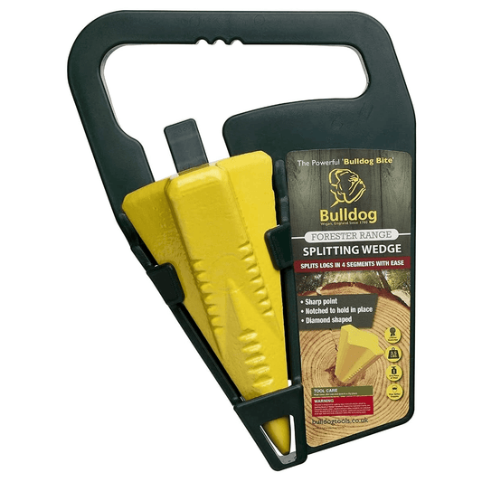 Bulldog Wood Log Splitting Wedge 3.5Lbs - 1.58kg in Handy Storage Holder