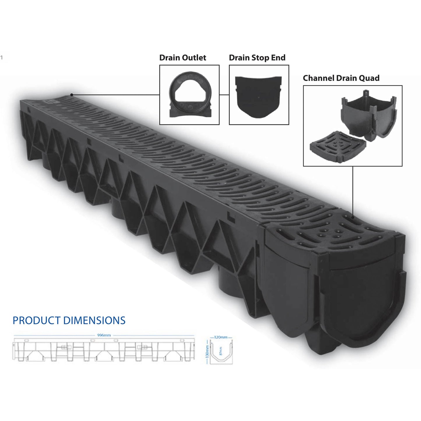 CHANNEL DRAIN STOP END - Transtools Online