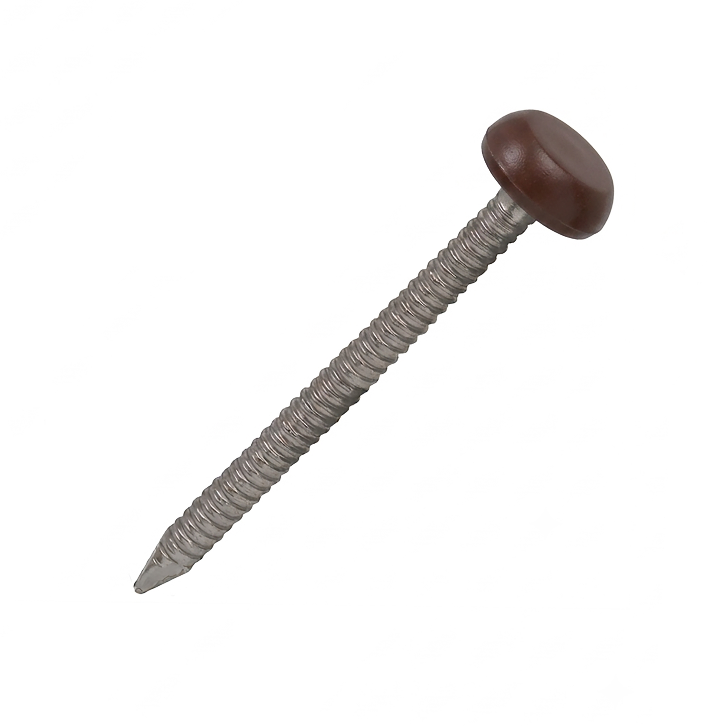 Chocolate Brown UPVC Polytop Stainless Steel Fascia Nails - 100 Pack 40mm