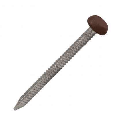 Chocolate Brown UPVC Polytop Stainless Steel Soffit Cladding Fixing Pins - 250 Pack 30mm