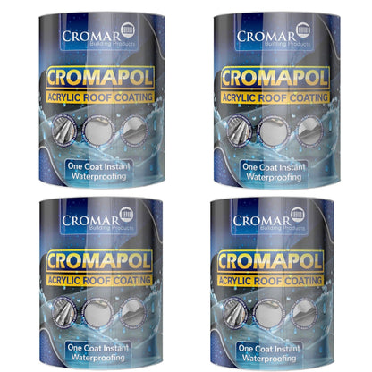Cromapol Fibre Reinforced Repair and Roof Coating Grey 5kg - 4 Pack