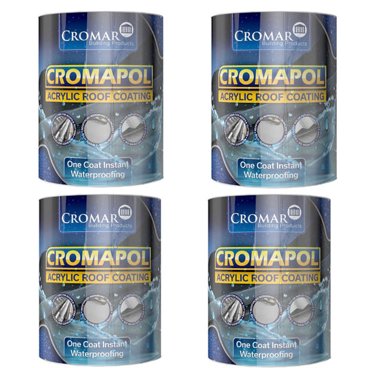 Cromapol Fibre Reinforced Repair and Roof Coating Grey 5kg - 4 Pack - Transtools Online
