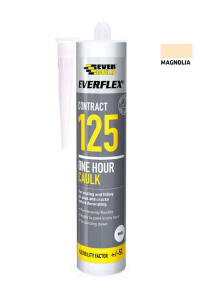 EVERBUILD 125 ONE HOUR ACYLIC DECORATORS CAULK MAGNOLIA - 310ML - Transtools Online