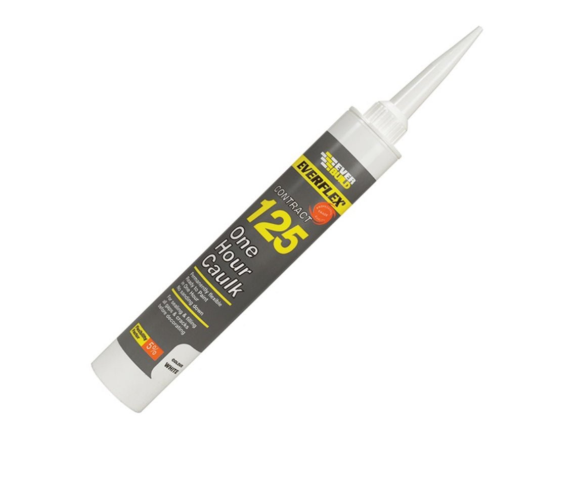 EVERBUILD 125 ONE HOUR ACYLIC DECORATORS CAULK WHITE - 380ML - Transtools Online