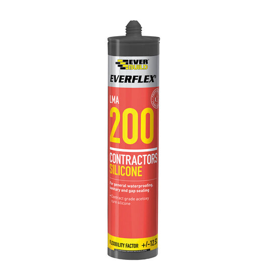 EVERBUILD 200 CONTRACTORS LMA SILICONE BLACK - 295ML - Transtools Online