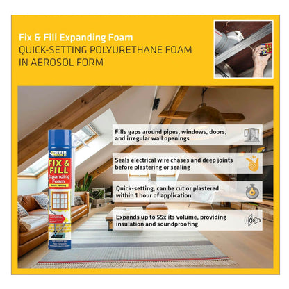Everbuild Fix And Fill Expanding Foam Handheld - 750ml - Transtools Online