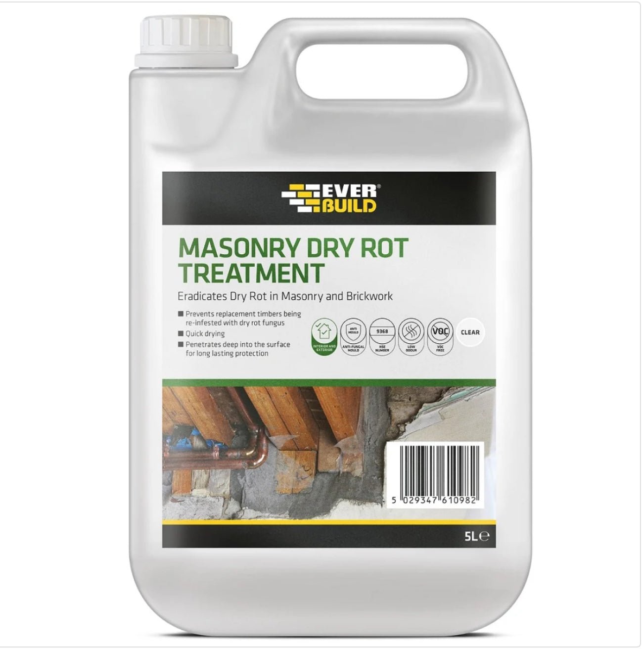 EVERBUILD MASONRY DRY ROT TREATMENT - 5 LITRE - Transtools Online