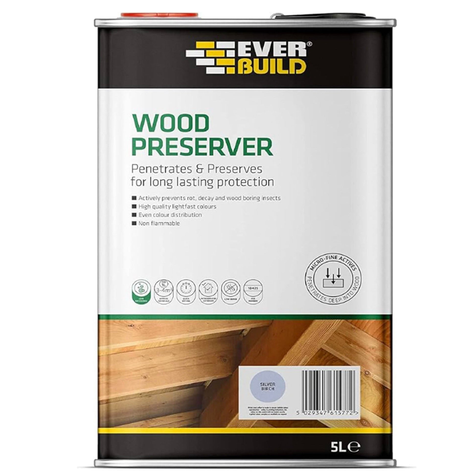 Everbuild Wood Preserver Silver Birch - 5 Litre