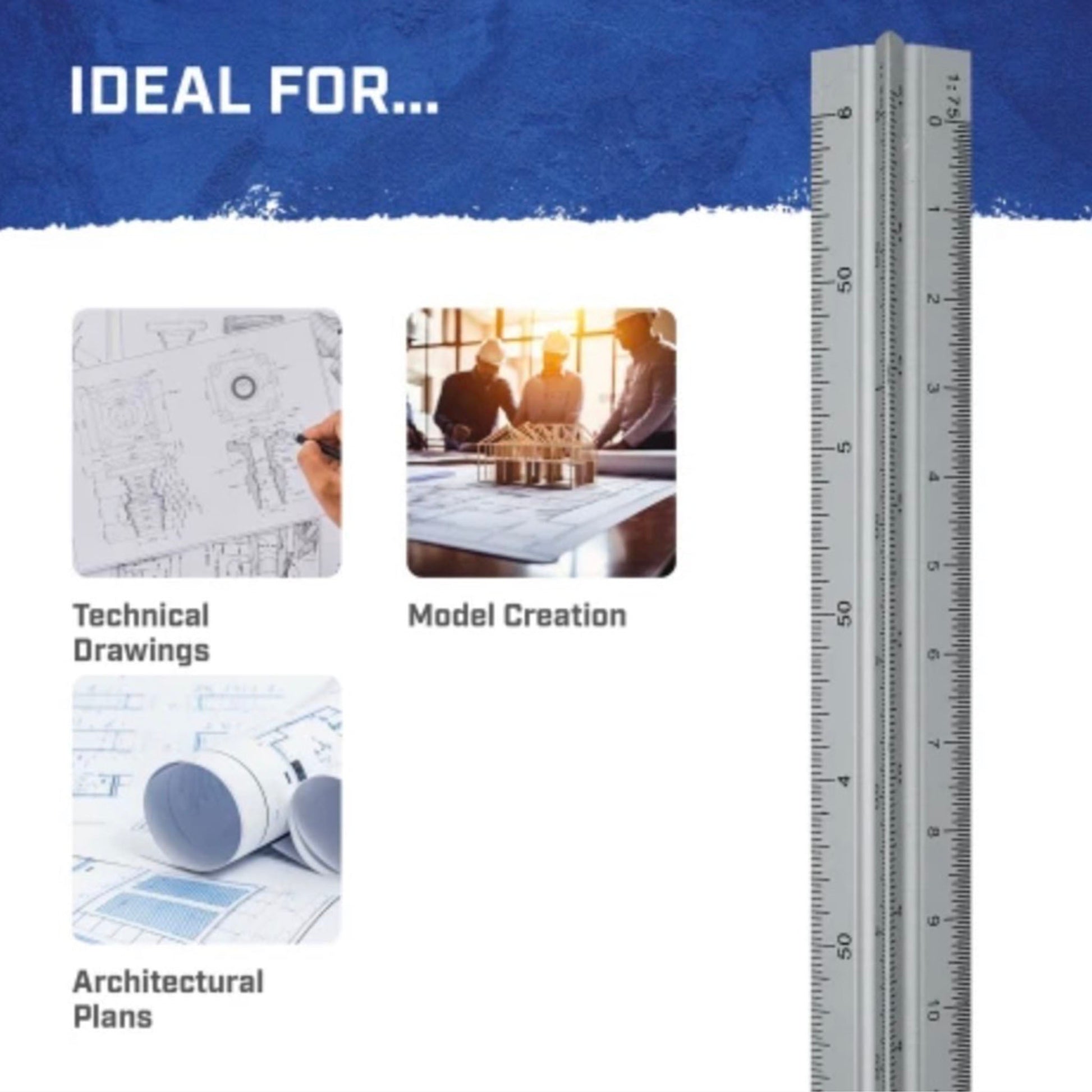 Faithfull Aluminium Triangle Scale Rule 300mm - Transtools Online